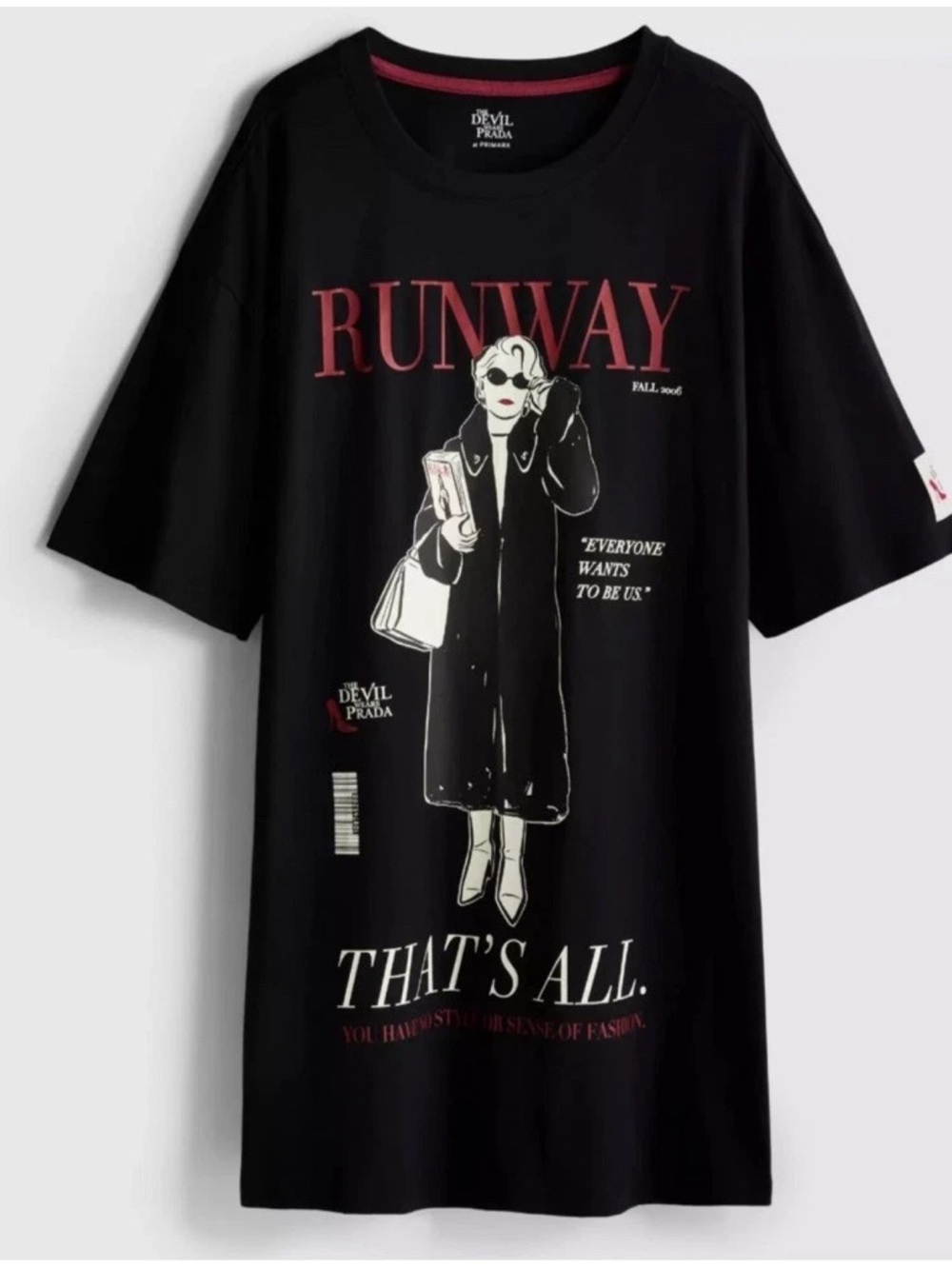 Devil wears Prada oversized Runway Graphic Black pjs new